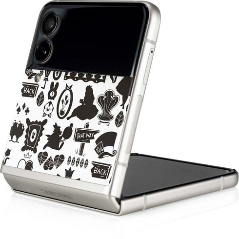 Disney Alice in Wonderland (animated) Silhouette Pattern Galaxy Z Flip4 5G Skin